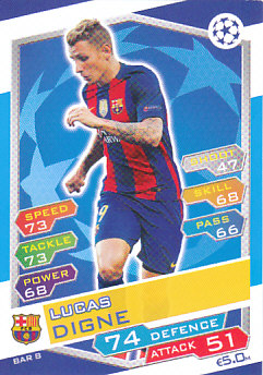Lucas Digne FC Barcelona 2016/17 Topps Match Attax CL #FCB08